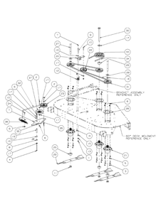 Fabricated Deck Spindle Assembly 60-Inch Diagram and Parts List for M60-CT 53AL8CTX750-28-HP-3Cylinder-OHV Cub Cadet Lawn Tractor